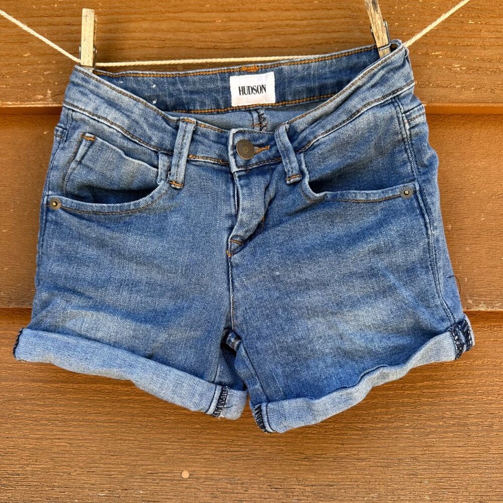 Hudson Girls Denim Cuffed Jean Shorts Size 12 Lightweight Casual Wear - Picture 1 of 9